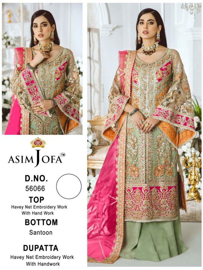 Asim Jofa 56066 Festive Wear Heavy Net Embroidery Work Pakistani Salwar Kameez Collection 